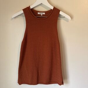 Madewell Sweater Vest  Sleeveless Rust Orange Womens Size XS Academia Fall